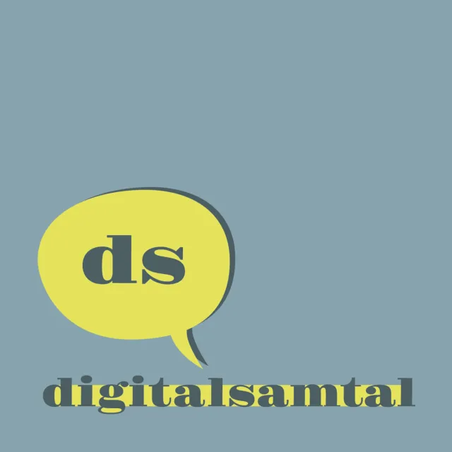 Omslagsbild: Digitalsamtals logga, bokstäverna ds i en gul pratbubbla.